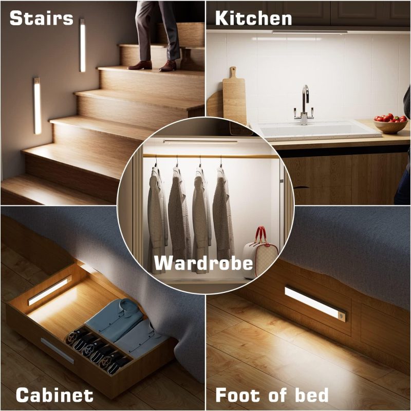 Wardrobe Light,76LED Thin Light White+Warm Light
