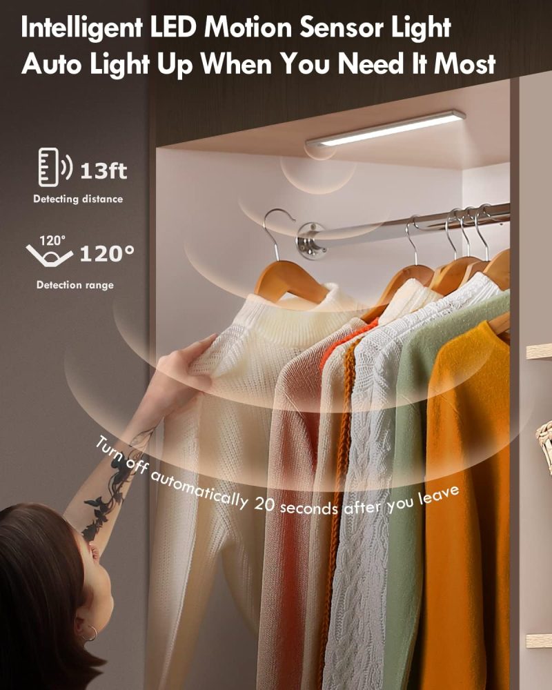 Wardrobe Light,39LED Thin Light White+Warm Light