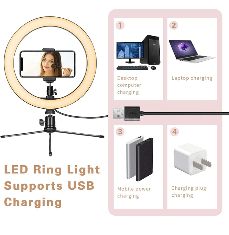 Live Broadcast Light,10-inch ring fill light 19CM