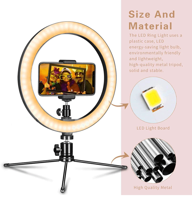 Live Broadcast Light,10-inch ring fill light 19CM