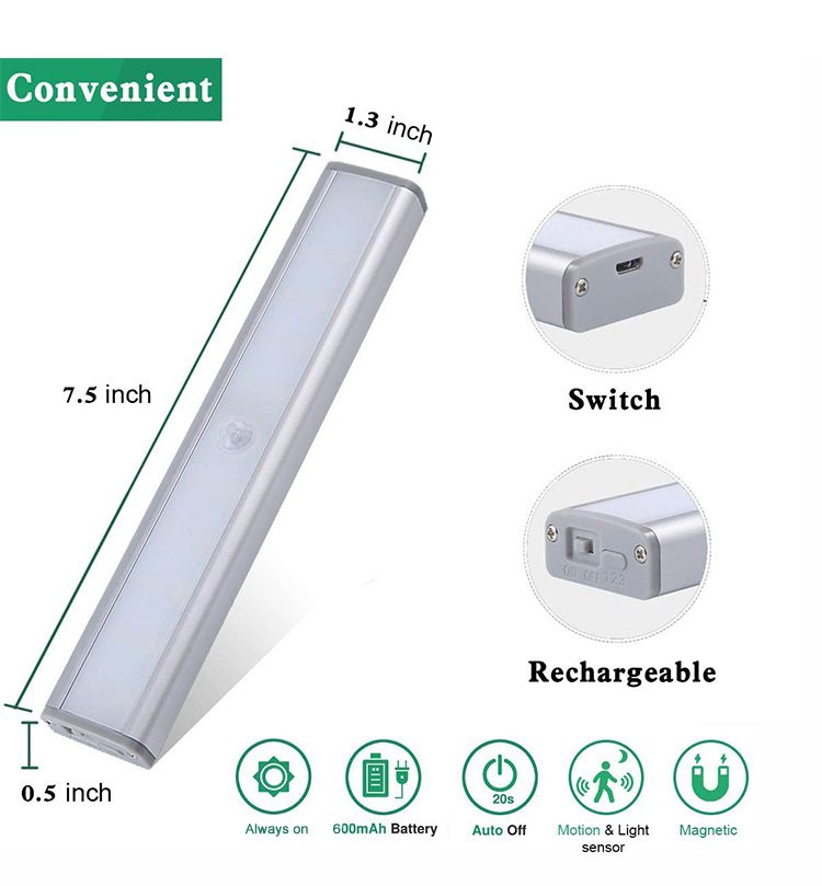 Wardrobe Light,30LED Cool white light Remote control sensor